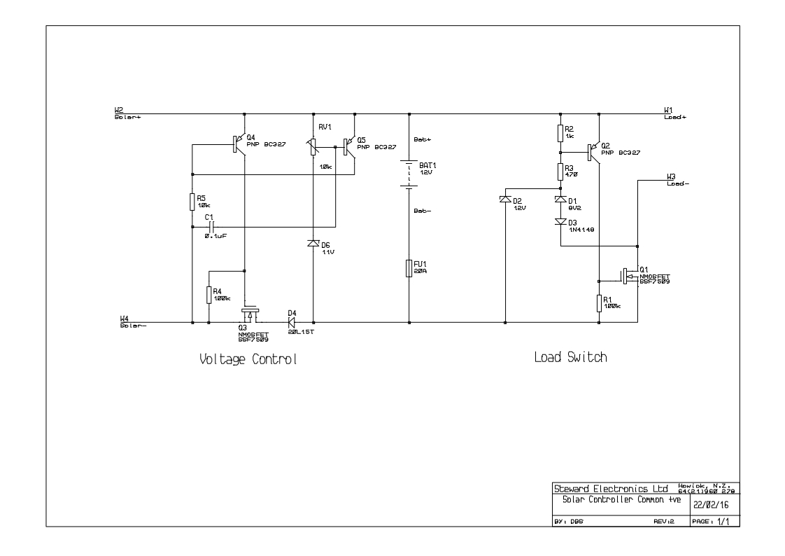 Simple Solar Contoller Common +ve